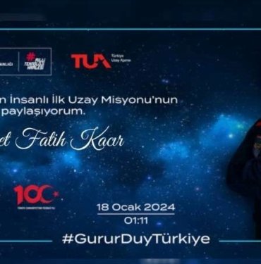 Türkiye’nin insanlı ilk uzay yolcuğuna hatıra kartı