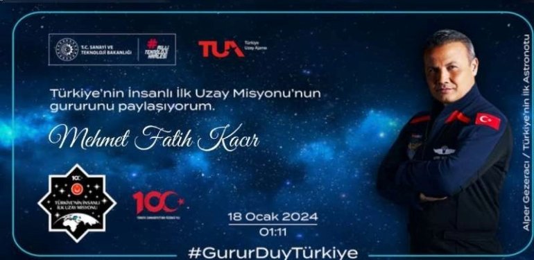Türkiye’nin insanlı ilk uzay yolcuğuna hatıra kartı