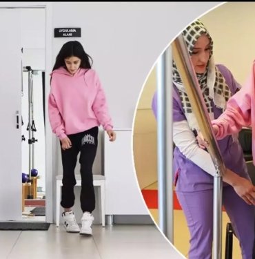 Ebrar Sitesi enkazından çıkarılan Ayşe Sudem 9 ay sonra yürüdü