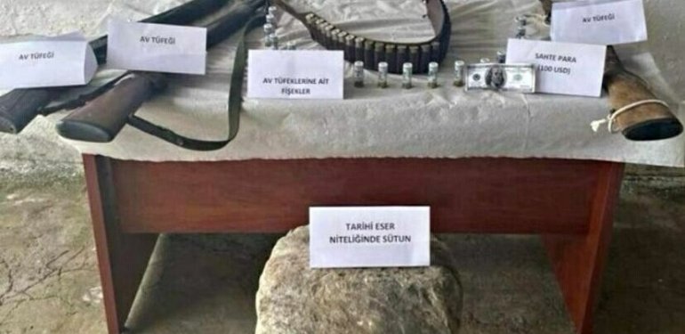 Muğla’da Roma dönemine ait sütun ele geçirildi