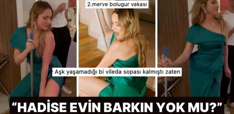 Temizlik Paspasıyla Direk Dansı Yapan Hadise’nin Aniden Yükselişi Dillere Fena Düştü!