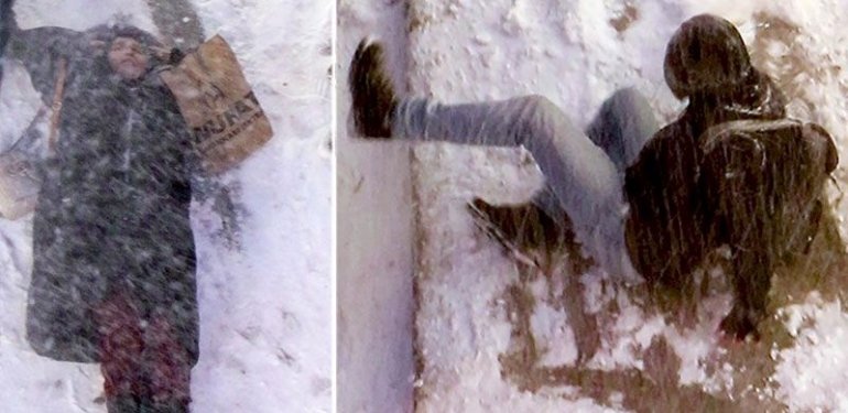 Erzurum’da yollar ve caddeler buz pistine göndü: 1 ağır yaralı