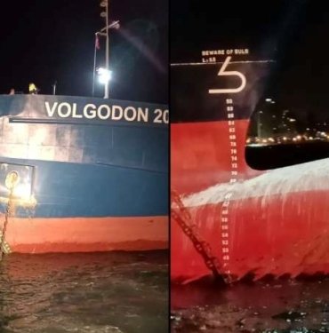 İstanbul’da demirleyen kargo gemisi konteyner gemisine çarptı