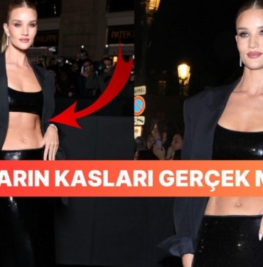 Model Rosie Huntington Dün Gece Katıldığı Defilede Karın Kasları ile Boy Gösterince Kimse Gözlerine İnanamadı