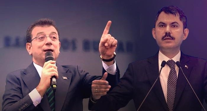 Murat Kurum vaatlerini açıklarken, İmamoğlu