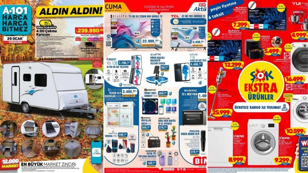 İndirim Günleri Başlıyor! 20 – 26 Ocak Haftasında A101, BİM ve ŞOK Aktüel Ürünler Listesinde Ne Var?