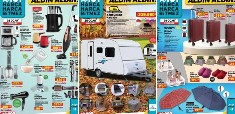 A101’e Çekme Karavan Geliyor! 25 Ocak 2024 A101 Aldın Aldın Kataloğu