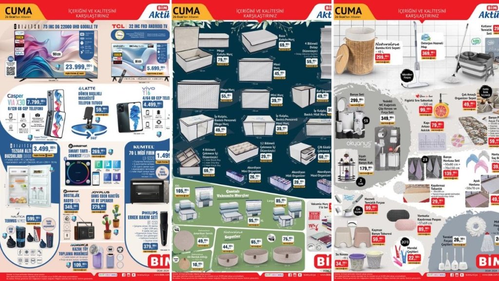 BİM’e Hurç Çeşitleri Geliyor! 23 – 26 Ocak 2024 BİM Aktüel Ürünler İndirim Kataloğu