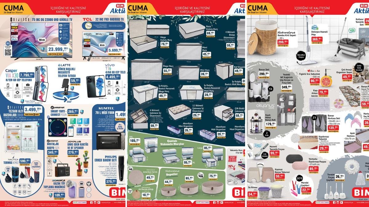 BİM’e Hurç Çeşitleri Geliyor! 23 – 26 Ocak 2024 BİM Aktüel Ürünler İndirim Kataloğu