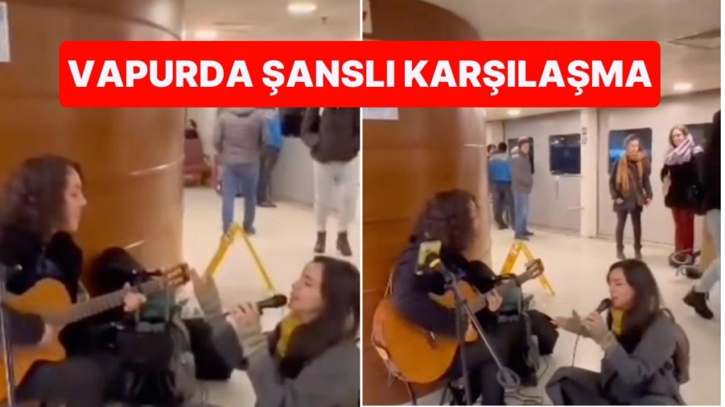Öykü Gürman’ın Kadıköy Vapurunda Şarkı Söyleyen Sokak Müzisyenine Eşlik Ettiği Anlar Dinleyenleri Mest Etti