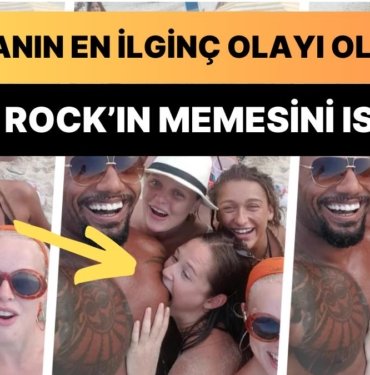 Sahilde Karşılaştıkları Dwayne Johnson ile Selfie Yaparken Ünlü Oyuncunun Memesini Isıran Kadın
