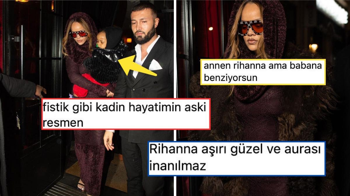 Ünlü Şarkıcı Rihanna, ASAP Rocky ile Paris Erkek Giyim Moda Haftası’nda Ailecek Boy Gösterdi!