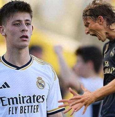 Arda Güler antrenmanda Luka Modric