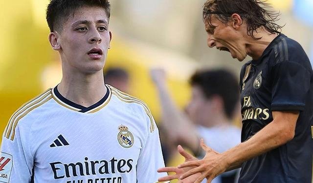 Arda Güler antrenmanda Luka Modric