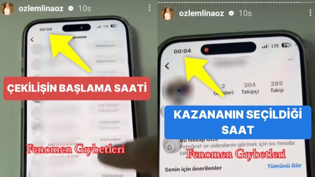 Özlem Öz’ün Çekiliş Yaparken Çektiği Videodaki Saat Farkı Dikkatli Kullanıcıların Gözünden Kaçmadı!