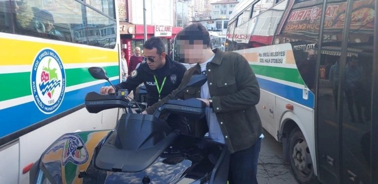 15 yaşındaki ATV sürücüsüne 35 bin lira ceza