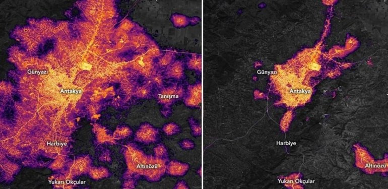 NASA’nın verileriyle acı tablo: Hatay’ın depremden önceki ve sonraki hali