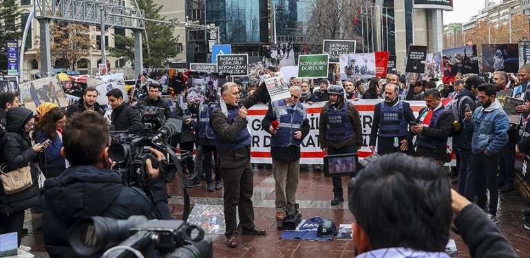 İsrail’in Gazze’deki saldırılarında hayatını kaybeden gazeteciler Ankara’da anıldı