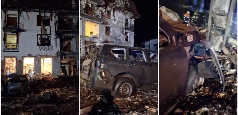 Ukrayna’daki savaşı takip eden AA ekibinin kaldığı otel füzelerin hedefi oldu