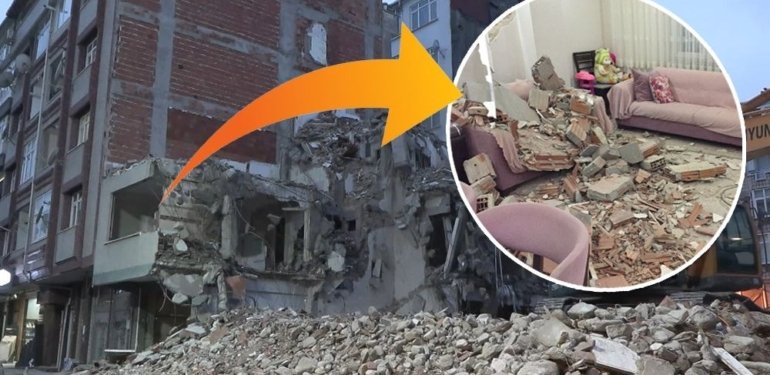 Güngören’de yıkım: Yan binanın duvarı hasar gördü, dairenin içi molozla doldu