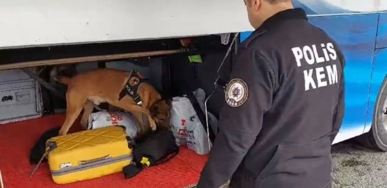 Osmaniye’de iki farklı yolcu otobüsünde uyuşturucu madde ele geçirildi