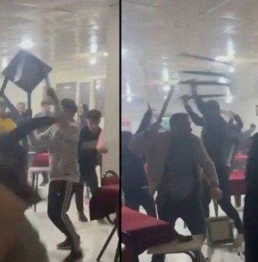 Çay ocağında sandalyeler ve ıstakalar havada uçuştu