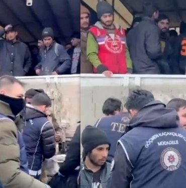 Erzincan’da 99 kaçak göçmen kamyon kasasında yakalandı