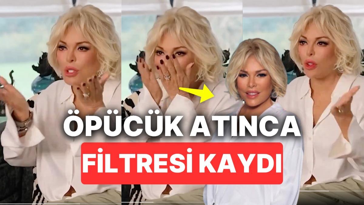 Ajda Pekkan Çekimde Uygulattığı Porselen Yüz Filtresini Unutup Eliyle Öpücük Gönderince Her Şey Ortaya Çıktı