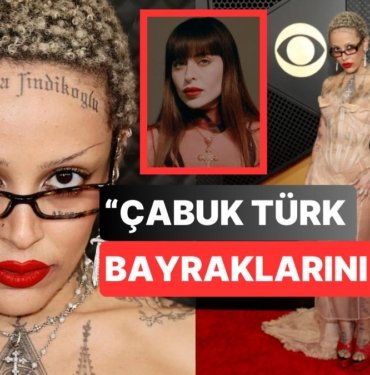 Doja Cat Grammy’de Giydiği Türk Tasarımcı Dilara Fındıkoğlu’na Ait Elbisesini İsmini Alnına Yazarak Taşıdı