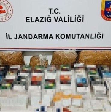 Elazığ’da kaçak tütün ve makaron ele geçirildi