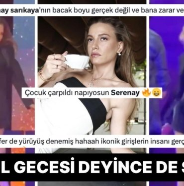 Ödül Alırken Yaptığı Dans Şovla Kameramana Kalp Krizi Geçirten Serenay Sarıkaya’nın Bacak Boyu Olay Oldu!