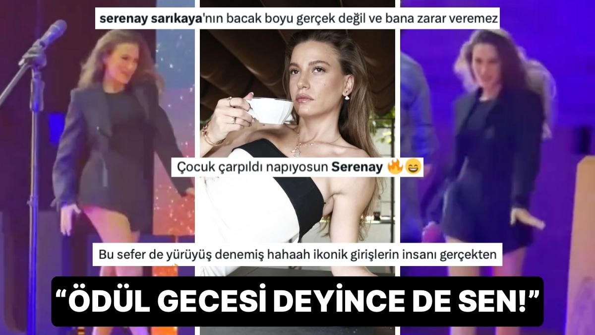 Ödül Alırken Yaptığı Dans Şovla Kameramana Kalp Krizi Geçirten Serenay Sarıkaya’nın Bacak Boyu Olay Oldu!