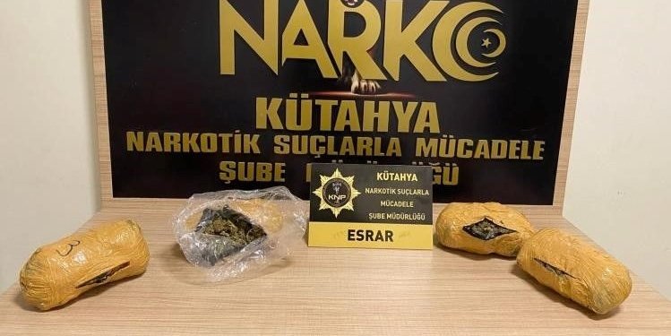 Kütahya’da 2 bin 116 gram esrar ele geçirildi