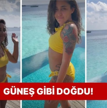 Maldivler’de Tatil Yapan Melek Mosso, Bikinili Dansıyla Kışımızı Yaza Çevirdi