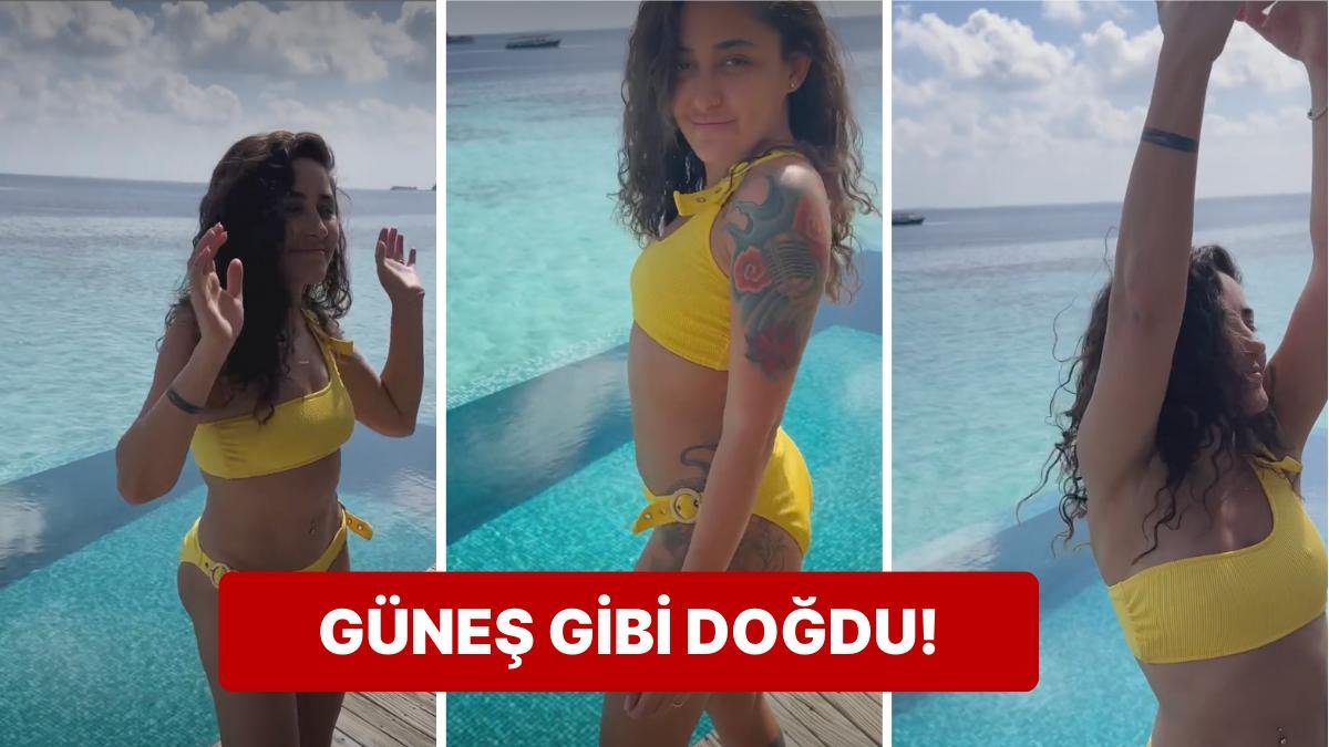 Maldivler’de Tatil Yapan Melek Mosso, Bikinili Dansıyla Kışımızı Yaza Çevirdi