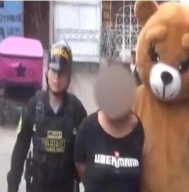 Peru’da ayı kostümüyle uyuşturucu baskını