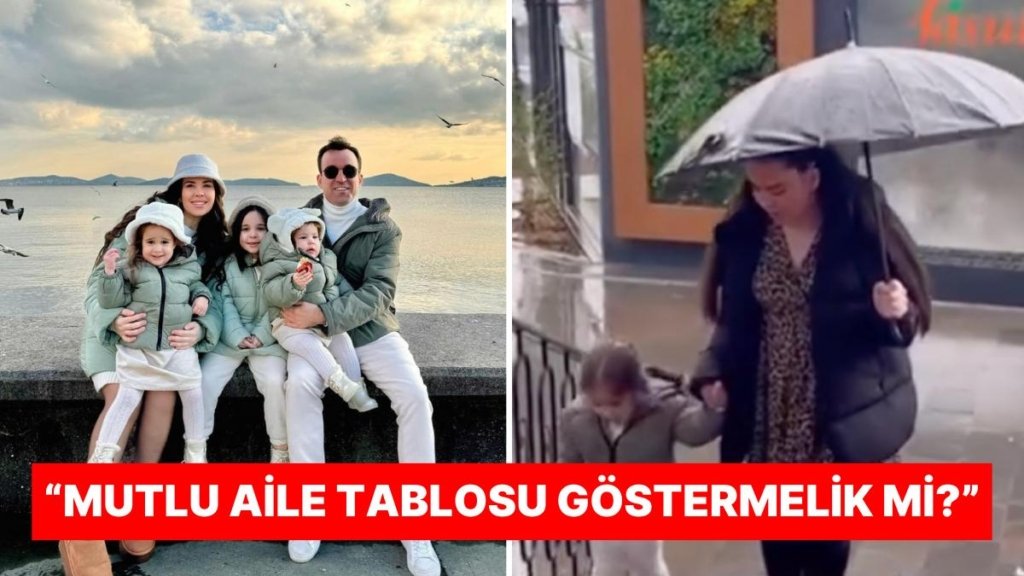 Özlem Öz’ün Yağmurda Şemsiyeyi Kızı Yerine Kendine Tutması Mutlu Aile Tablosunun Gösteriş Olduğunu Düşündürttü