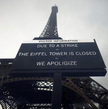 Paris’in simgesi Eyfel Kulesi grev nedeniyle ziyarete kapatıldı