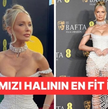 44 Yaşındaki Model Tatiana Korsakova BAFTA Ödüllerinde İncilerden Oluşan Kıyafetiyle Gençlere Taş Çıkarttı