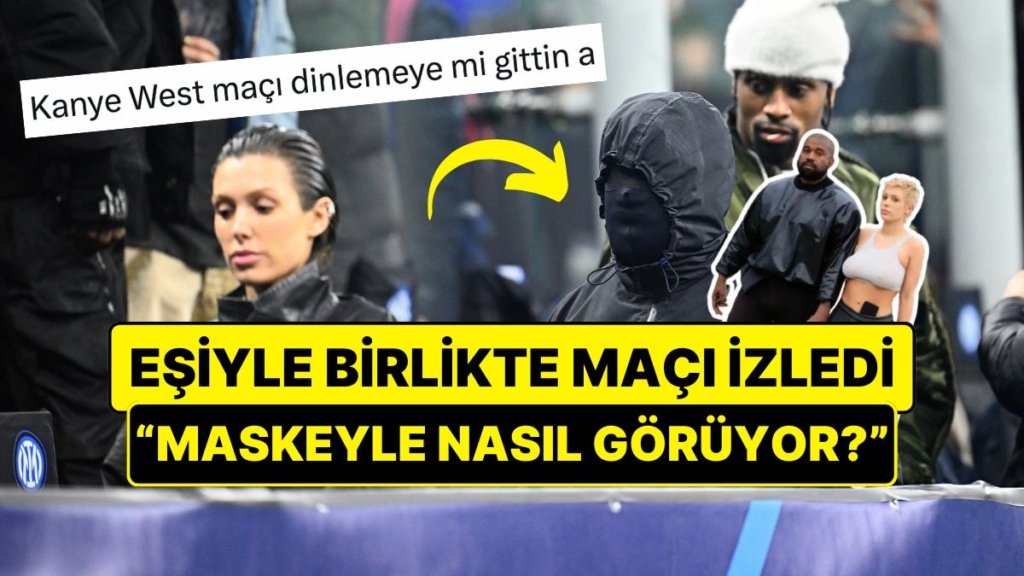 Inter – Atletico Madrid Maçını Stadyumda İzleyen Kanye West Şampiyonlar Ligi Gecesine Damga Vurdu