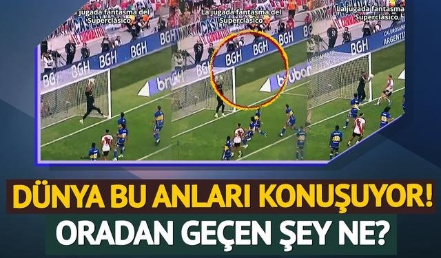 Dünya bu anları konuşuyor! River Plate-Boca Juniors maçında gizemli olay: Oradan geçen şey ne?