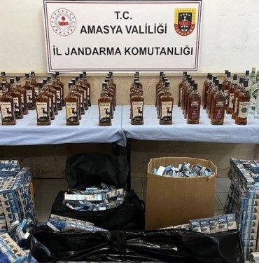 Amasya’da sahte içki ve kaçak sigara operasyonu