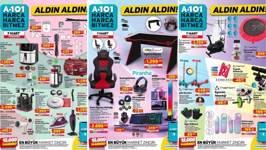 A101’e Koltuk Yıkama Makinesi ve Gaming Ürünleri Geliyor! 7 Mart 2024 A101 Aldın Aldın Kataloğu