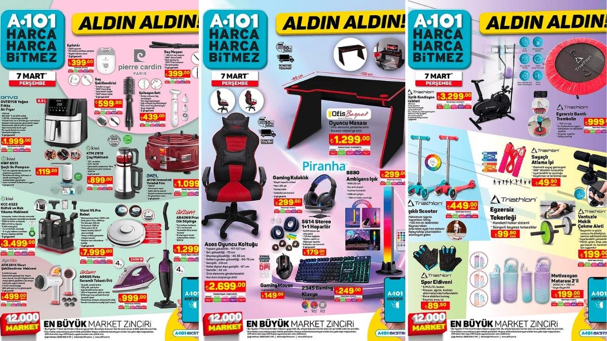 A101’e Koltuk Yıkama Makinesi ve Gaming Ürünleri Geliyor! 7 Mart 2024 A101 Aldın Aldın Kataloğu