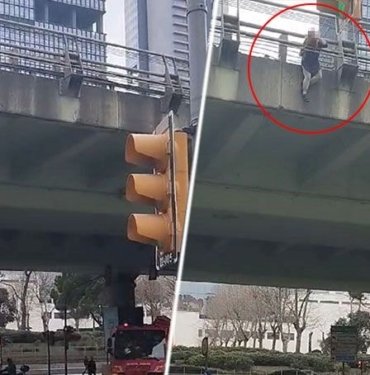 Şişli’de korku dolu anlar: Viyadükten aşağıya atladı