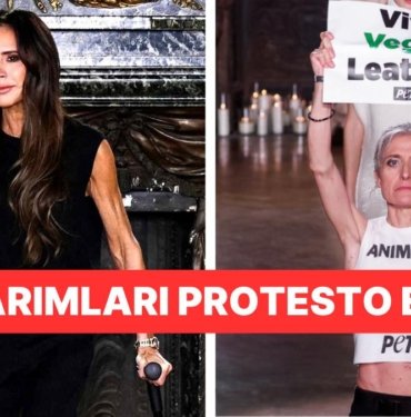 Victoria Beckham’ın Paris Moda Haftasındaki Defilesini Hayvan Hakları Aktivistleri Ellerinde Pankartla Bastı