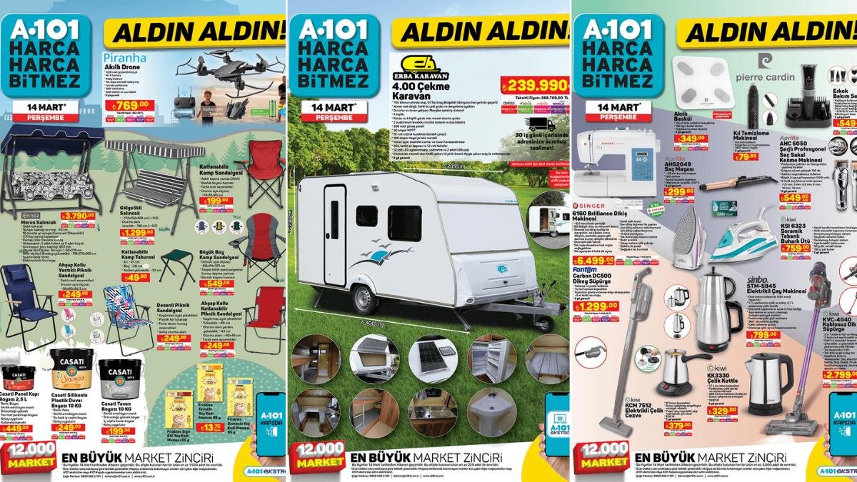 A101’e Çekme Karavan Geliyor! 14 Mart 2024 A101 Aldın Aldın Kataloğu