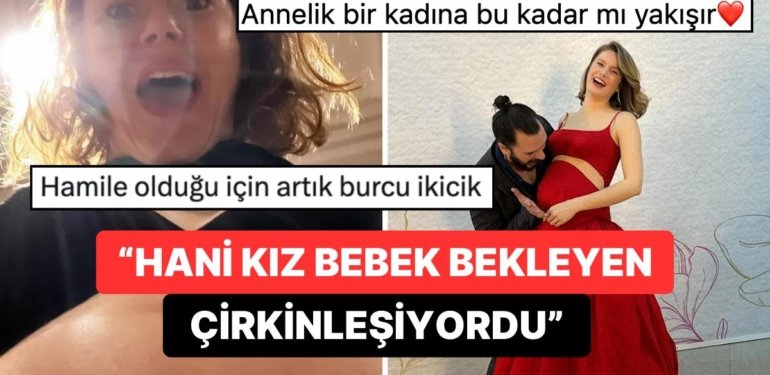 Kızını Kucağına Almak İçin Gün Sayan Burcu Biricik’in Kırmızılar İçindeki Hamilelik Pozları Mest Etti