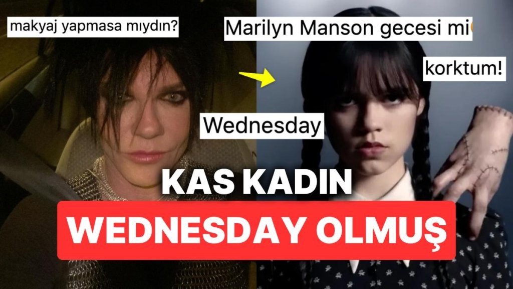 Kas Şovlarıyla Görmeye Alışık Olduğumuz Biricik Suden’in Makyajlı Hali Wednesday Adams’a Benzetildi