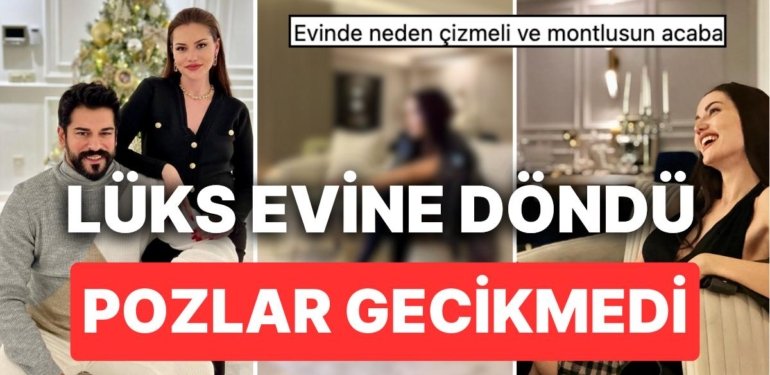 Katar’dan Dönen Fahriye Evcen Lüks Evinden Deri Ceketli ve Çizmeli Pozlarını Paylaştı